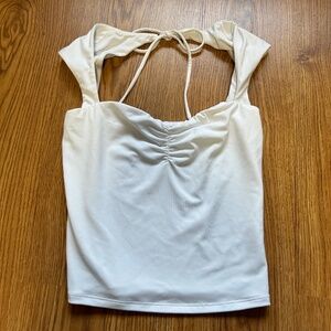 Garage White Strappy Neck T-shirt